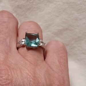 Blue zirconia ring size 8.75